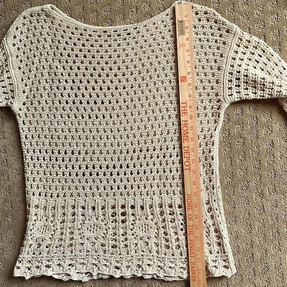 Crochet Open Stitch Knit Sweater - Picture 8 of 9